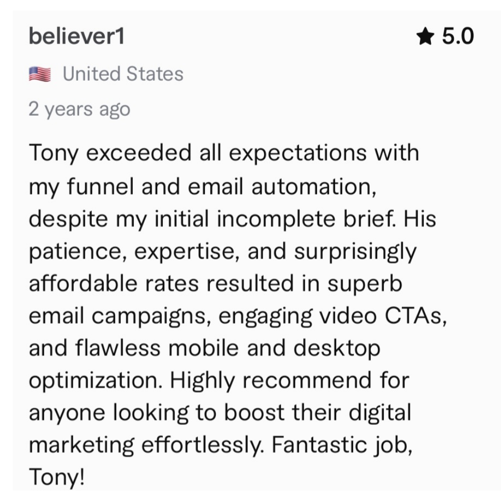 Fiverr review screenshot