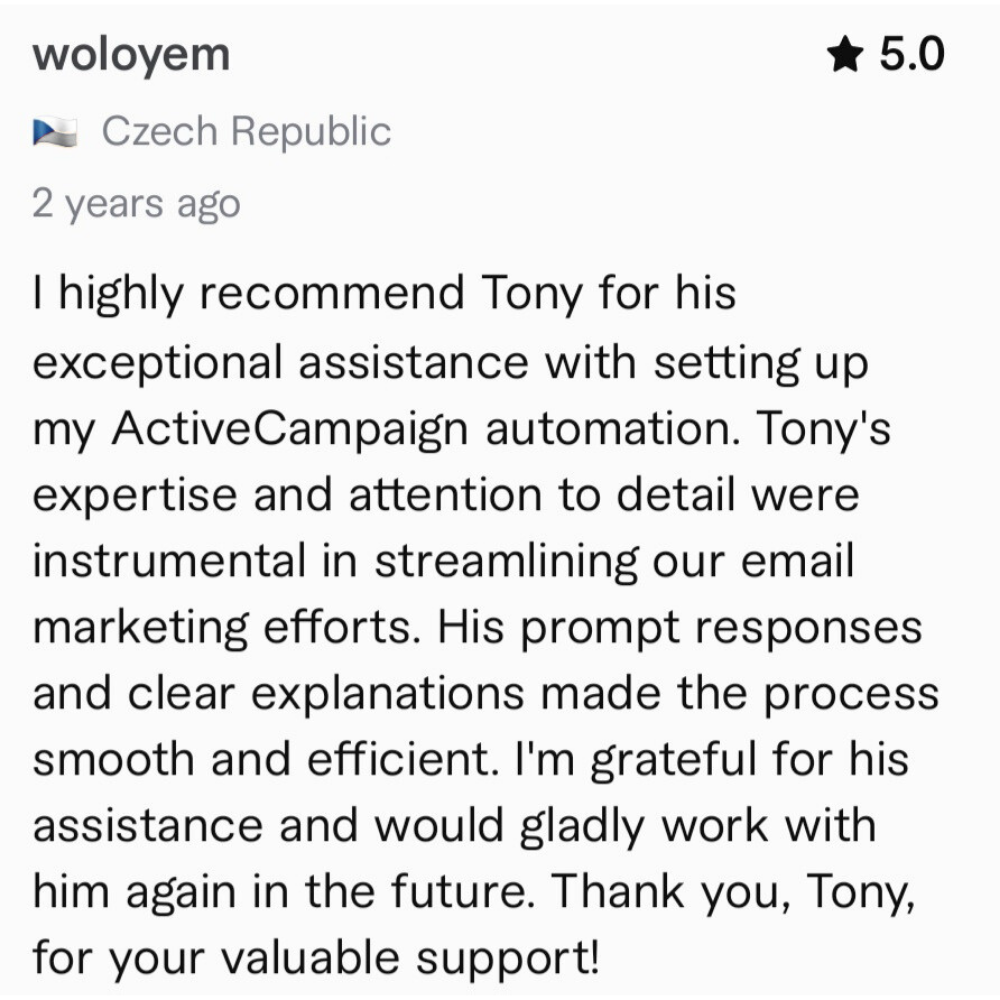 Fiverr review screenshot